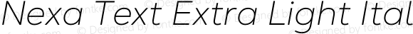 Nexa Text Extra Light Italic