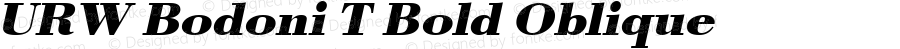 URW Bodoni T Bold Oblique Version 001.005