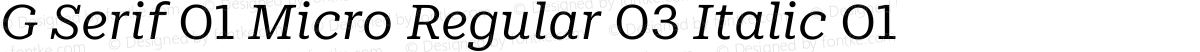 G Serif 01 Micro Regular 03 Italic 01