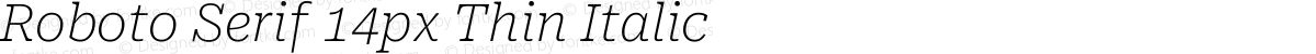 Roboto Serif 14px Thin Italic