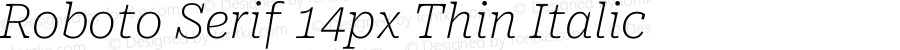 Roboto Serif 14px Thin Italic