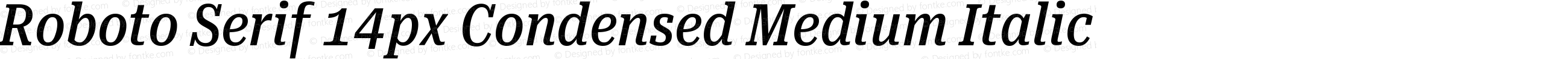 Roboto Serif 14px Condensed Medium Italic