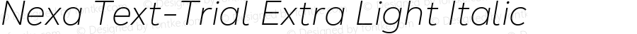 Nexa Text-Trial Extra Light Italic