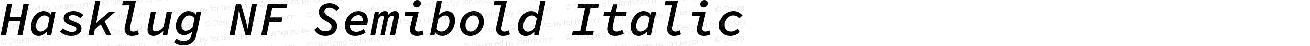 Hasklug Semibold Italic Nerd Font Complete Windows Compatible