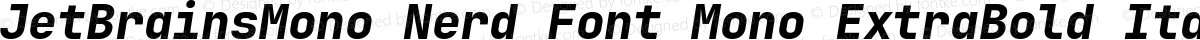 JetBrainsMono Nerd Font Mono ExtraBold Italic