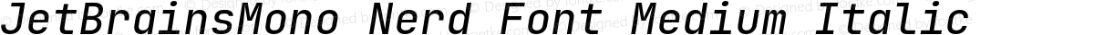 JetBrainsMono Nerd Font Medium Italic