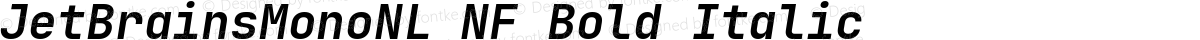 JetBrainsMonoNL NF Bold Italic