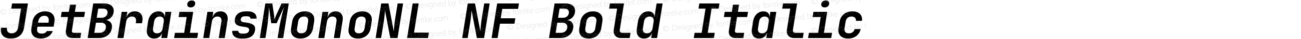 JetBrainsMonoNL NF Bold Italic