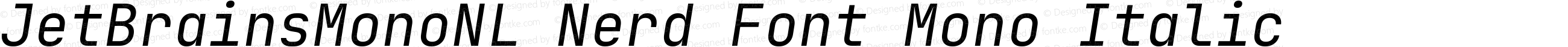JetBrainsMonoNL Nerd Font Mono Italic