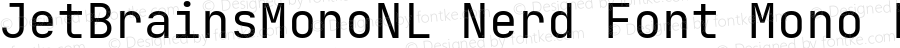 JetBrains Mono NL Regular Nerd Font Complete Mono