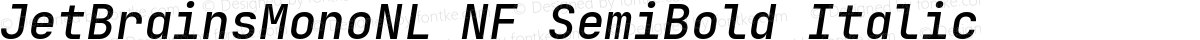JetBrainsMonoNL NF SemiBold Italic