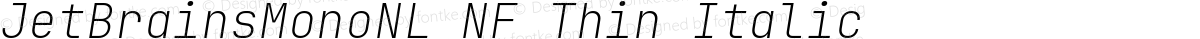 JetBrainsMonoNL NF Thin Italic