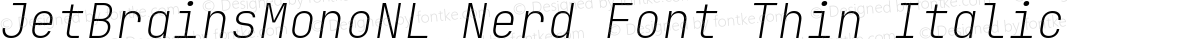 JetBrainsMonoNL Nerd Font Thin Italic
