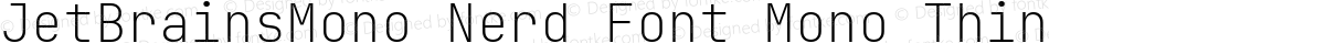 JetBrainsMono Nerd Font Mono Thin