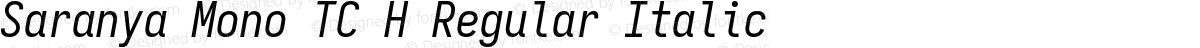 Saranya Mono TC H Regular Italic