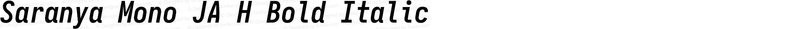 Saranya Mono JA H Bold Italic