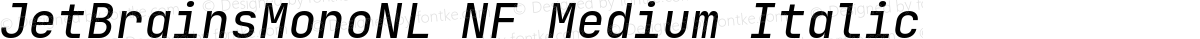 JetBrainsMonoNL NF Medium Italic