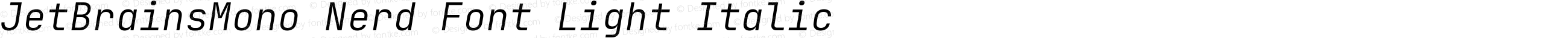 JetBrainsMono Nerd Font Light Italic
