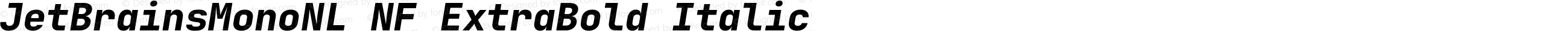 JetBrains Mono NL ExtraBold Italic Nerd Font Complete Windows Compatible