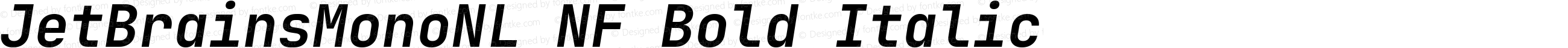 JetBrains Mono NL Bold Italic Nerd Font Complete Mono Windows Compatible