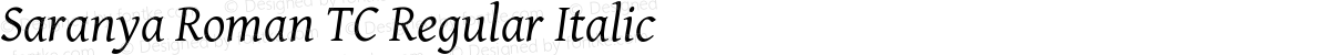 Saranya Roman TC Regular Italic