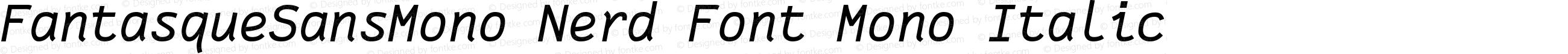 Fantasque Sans Mono Italic Nerd Font Complete Mono