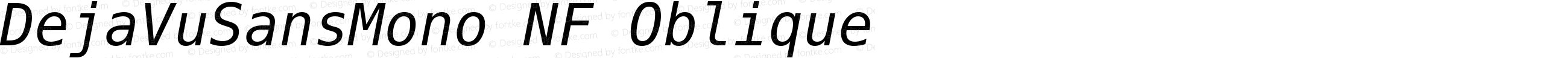 DejaVu Sans Mono Oblique Nerd Font Complete Mono Windows Compatible