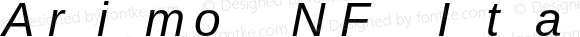 Arimo NF Italic Version 1.23;Nerd Fonts 2.1.0
