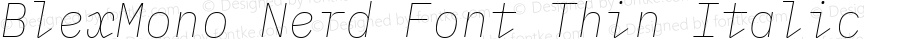 Blex Mono Thin Italic Nerd Font Complete