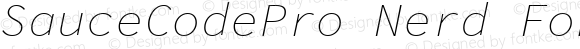 Sauce Code Pro ExtraLight Italic Nerd Font Complete Mono
