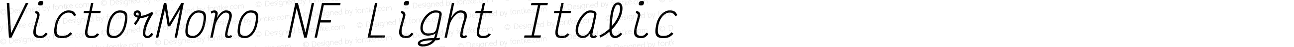 Victor Mono Light Italic Nerd Font Complete Windows Compatible