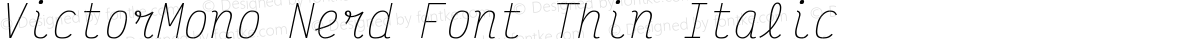 VictorMono Nerd Font Thin Italic