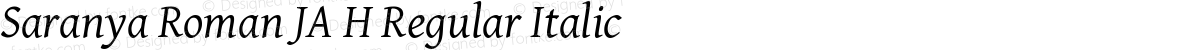 Saranya Roman JA H Regular Italic