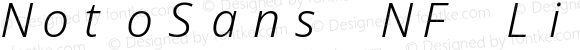 NotoSans NF Light Italic