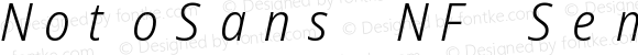 Noto Sans SemiCondensed Light Italic Nerd Font Complete Mono Windows Compatible