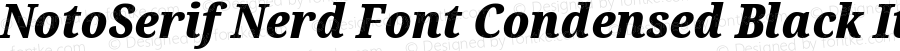 Noto Serif Condensed Black Italic Nerd Font Complete