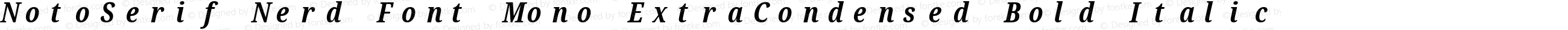 NotoSerif Nerd Font Mono ExtraCondensed Bold Italic