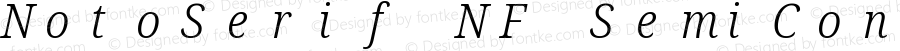 Noto Serif SemiCondensed Light Italic Nerd Font Complete Mono Windows Compatible