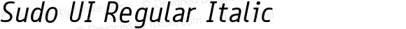 Sudo UI Regular Italic