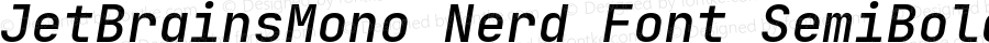 JetBrains Mono SemiBold Italic Nerd Font Complete