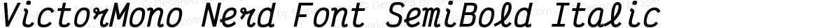 VictorMono Nerd Font SemiBold Italic