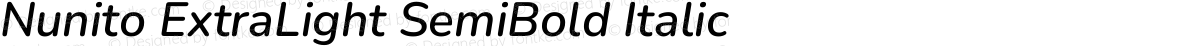 Nunito ExtraLight SemiBold Italic