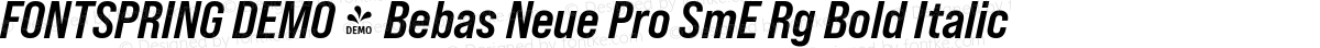 FONTSPRING DEMO - Bebas Neue Pro SmE Rg Bold Italic