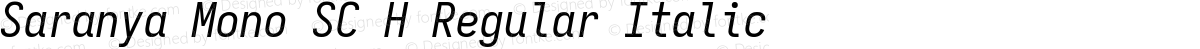 Saranya Mono SC H Regular Italic