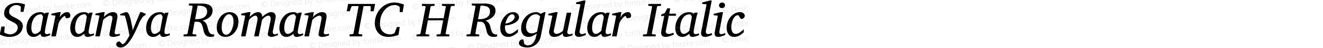 Saranya Roman TC H Regular Italic