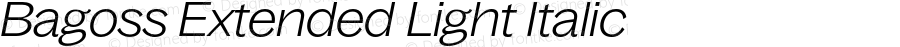 Bagoss Extended Light Italic