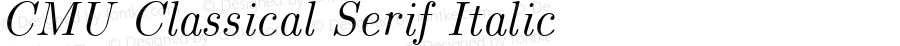 CMU Classical Serif Italic