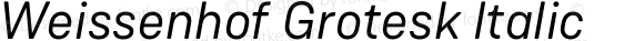 Weissenhof Grotesk Italic