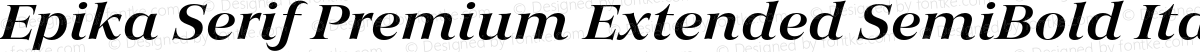 Epika Serif Premium Extended SemiBold Italic