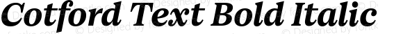 Cotford Text Bold Italic